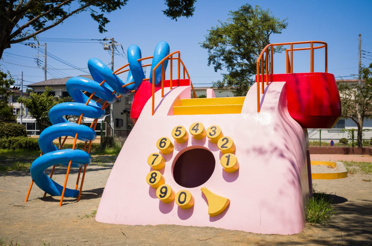 Japanese concrete playground telephones