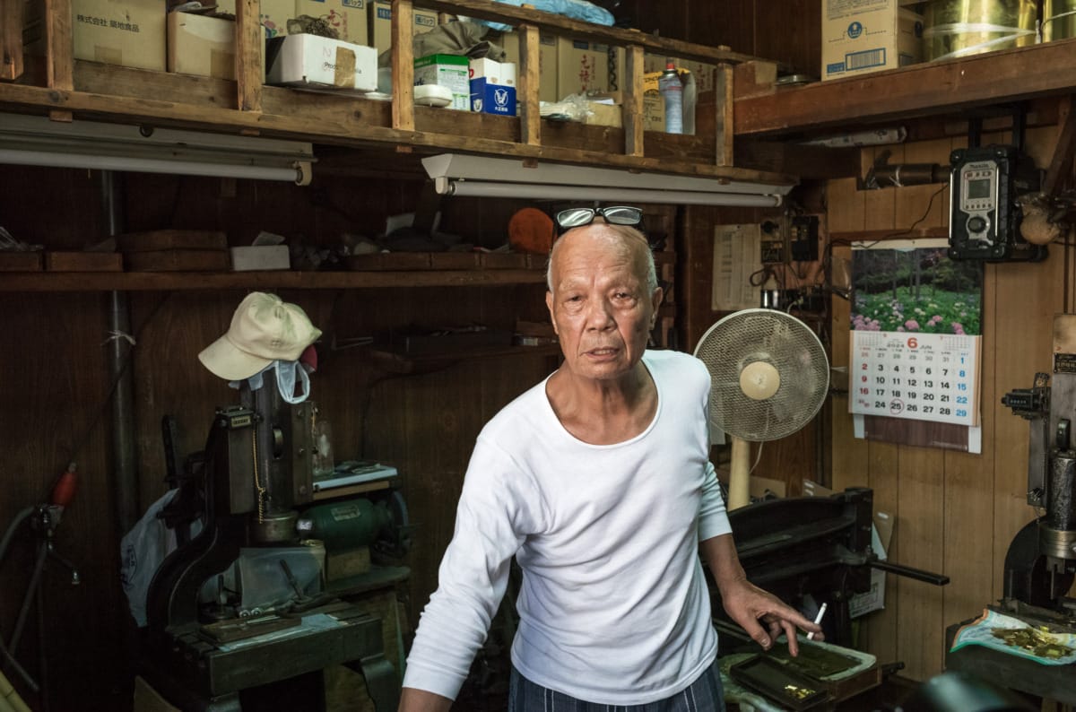 An octogenarian in his dated little Tokyo workshop