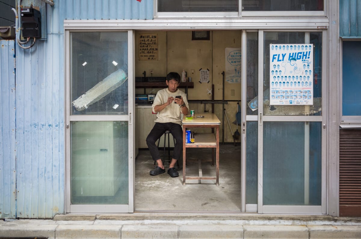 An old Tokyo laundrette, colours and lots of Coca-Cola