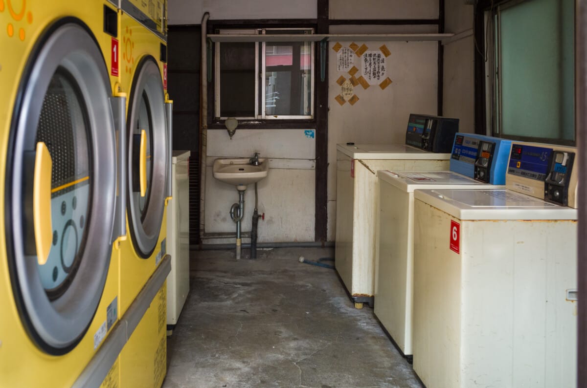 An old Tokyo laundrette, colours and lots of Coca-Cola