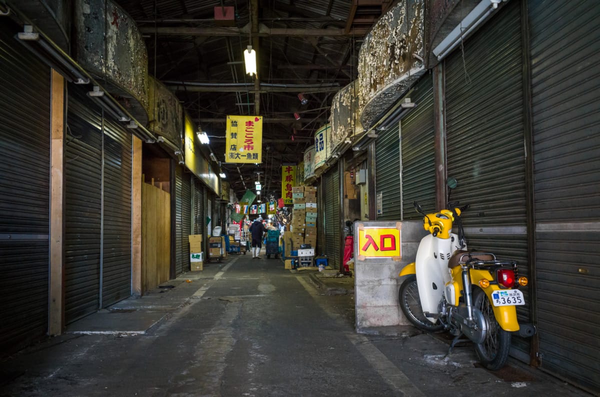 dilapidated and wonderfully dated old Tokyo market