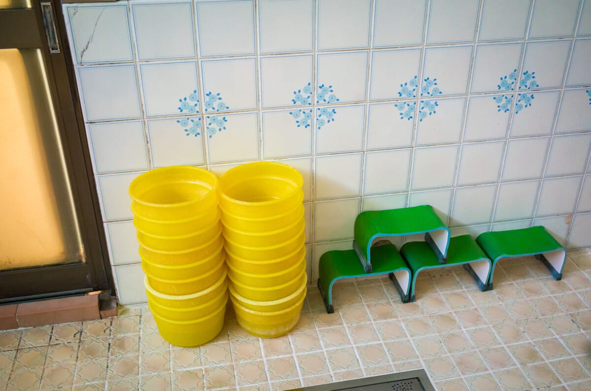 Scenes from a traditional old Tokyo bathhouse