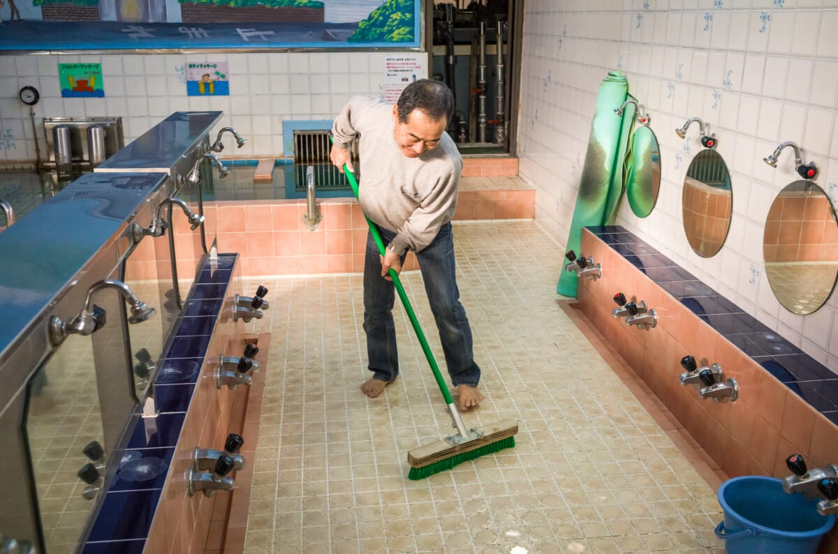 Scenes from a traditional old Tokyo bathhouse