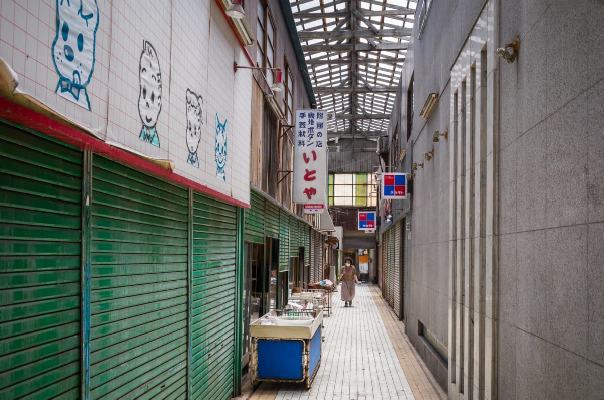 The quiet and faded nature of an old Japanese town