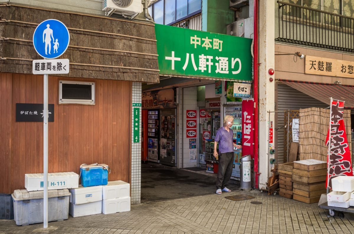 The quiet and faded nature of an old Japanese town