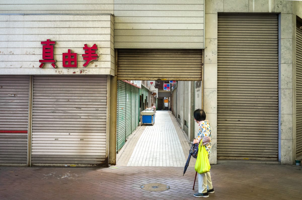 The quiet and faded nature of an old Japanese town